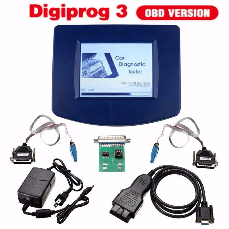 WWKK Digiprog III V4.94 Digiprog 3 OBD2 con Tutti Gli adattatori Digiprog3 Chilometraggio digi Prog Correzione del contachilometri Configurazione Completa 45 Linee