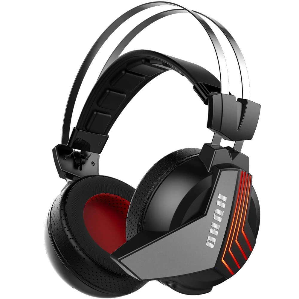 HUHD Professional USB Wireless Led Light Gamer Headset for PC PS4 XBOX ONE Gaming Headphones Bass Stereo PC Headset With Mic