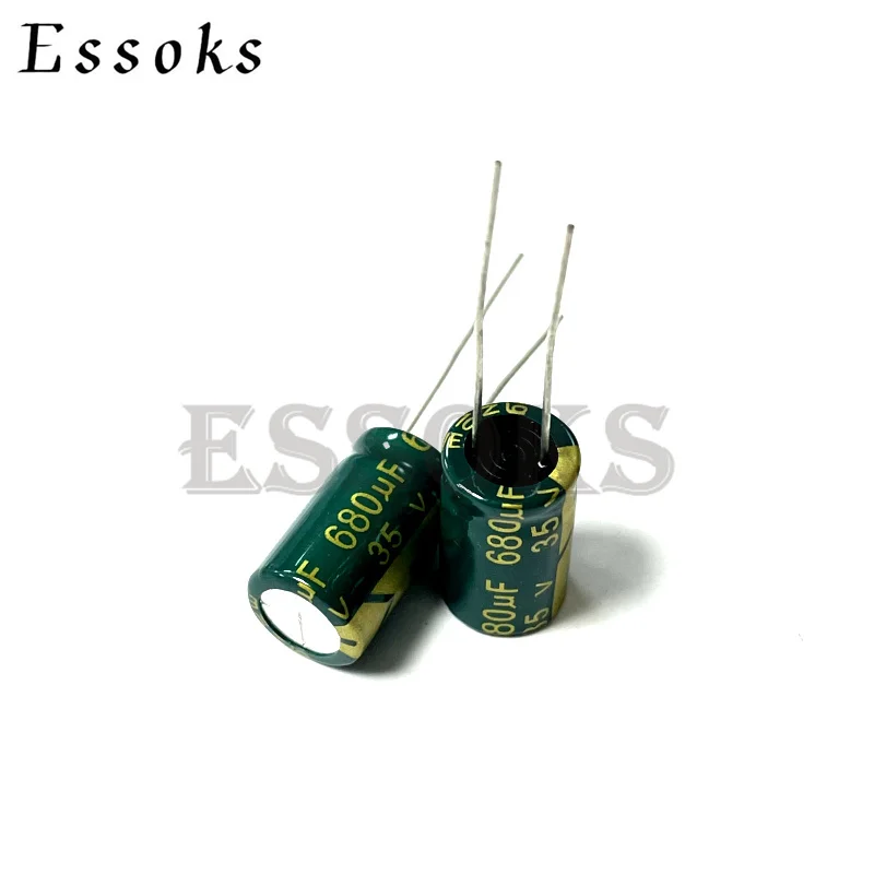 10pcs Electrolytic Capacitor 35v680uf 35v 680uf 10x17 10x20 Mm High Frequency Low Esr Aluminum