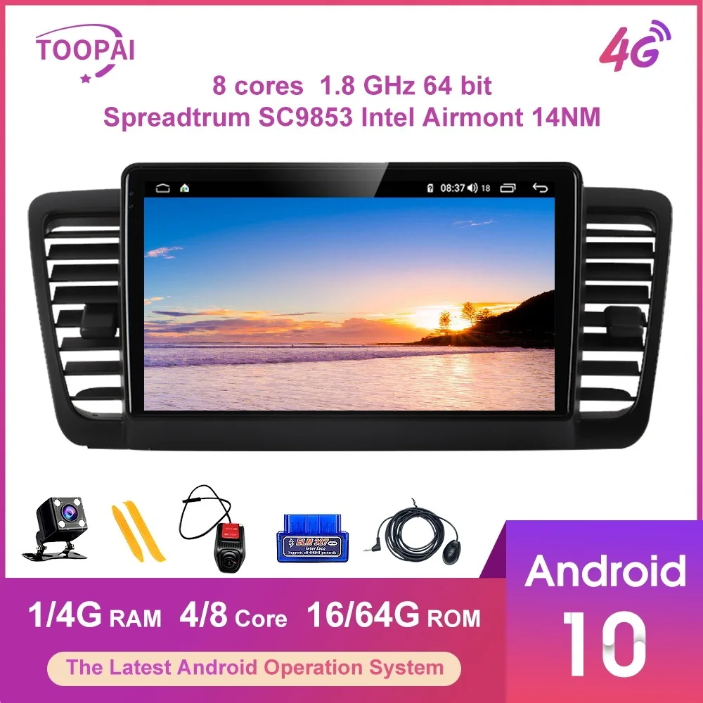Автомобильная Мультимедийная система TOOPAI на Android 10 с GPS для Subaru Legacy Outback 9 66 дюйма |