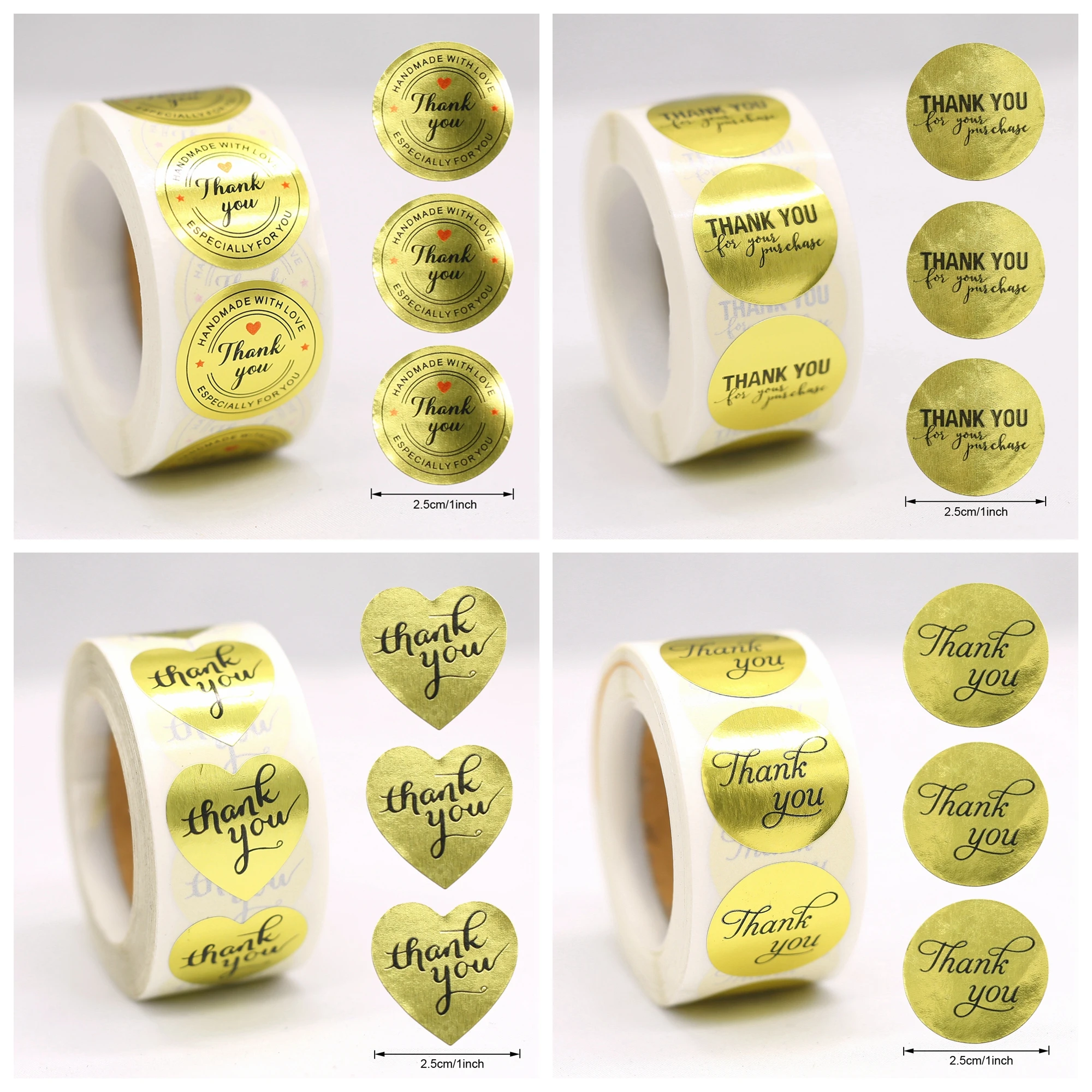 120pcs/lot new Golden Seal Sticker Heart Round Handmade Adhesive Kraft  Baking Gift Package Decoration Label