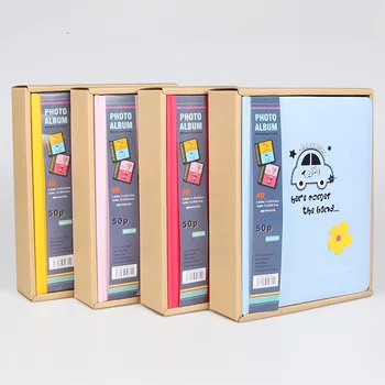 

Hot Selling Cartoon Leather Box-type 4D Large 6-inch Photo Album 200 Pockets Children Growing Up Family Souvenir Photos Album