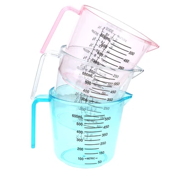 

150ML 300ML 600ML High Quality Plastic Measuring Cup Clear Scale Show Transparent Mug Pour Spout 3sizes Measuring Device