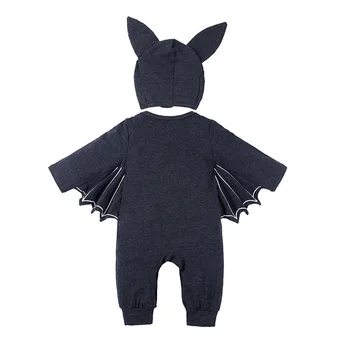 

Boy Fashion Romper Hat Jumpsuit Autumn Costume Halloween Outfit Round Neck Baby Clothes Set Long Sleeve Cotton Blend Newborn