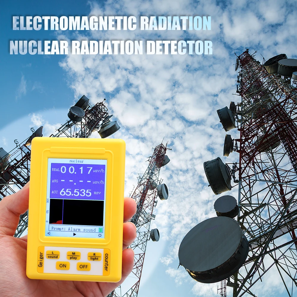 BR-9 Series Electromagnetic Radiation Nuclear Detector EMF Handheld Digital Display Geiger Counter Full-functional Type Tester Radiation Detector EMF Meter Tester Geiger Counter