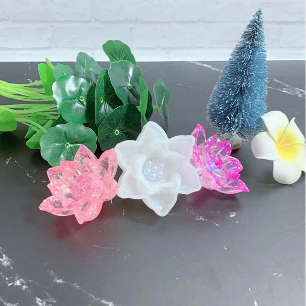 DIY 3D Lotus Flower Silicone Mold Fondant Cake Decorating Chocolate Sugarcraft Mould Resin Jewelry Making Ornament Craft Molds