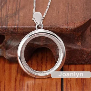 

Joanlyn Pendant Base for 20x20mm Round Cabochons White Gold Plated 925 Silver Pendant Blank DZ069