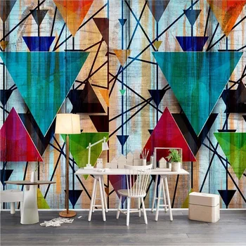 

Photo Wallpaper Modern 3D Personality Color Geometry Murals Living Room TV Sofa Study Background Wall Painting Papel De Parede
