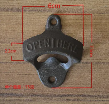

500pcs Vintage Antique Iron Wall Mounted Bar Beer Glass Bottle Cap Opener Kitchen Tools Bottle Opener Beer Opener Without Srew