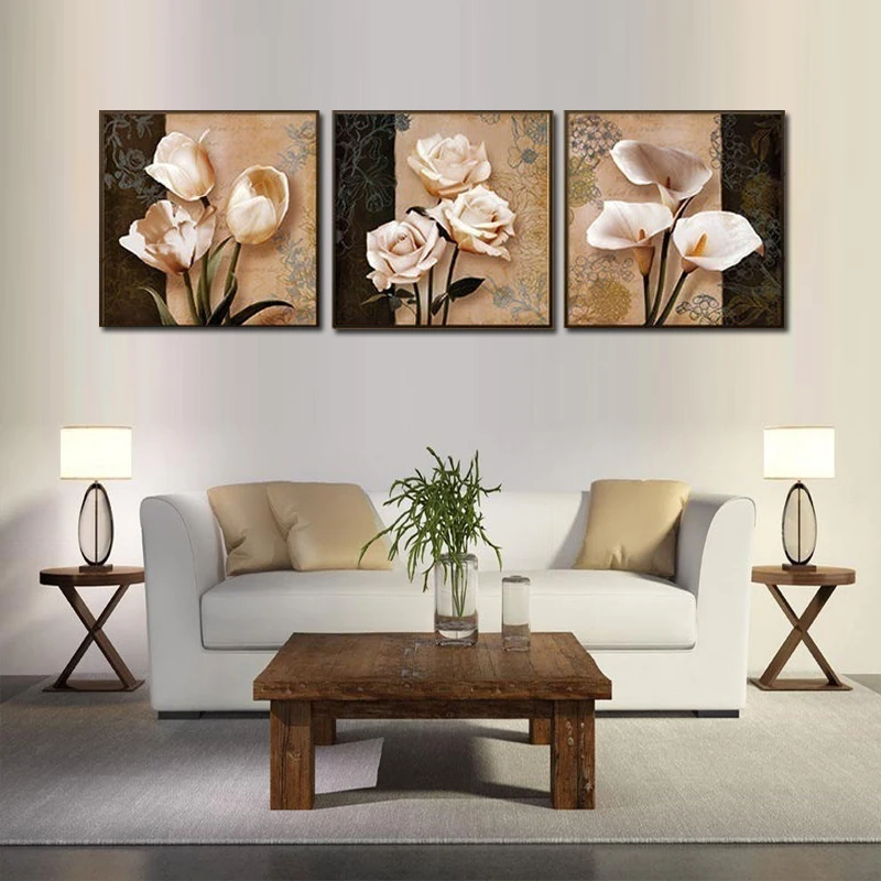 3 шт. печать черного цвета цветок орхидеи картина домашний декор холст стены