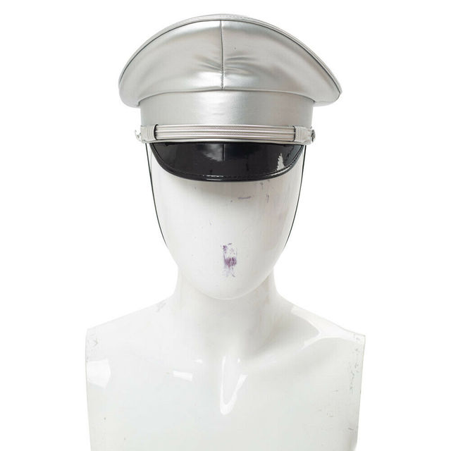PU Leather Captain Cap Prom Performance Big Brimmed Hat Bar Cosplay Show Hat Personality Beret Cap