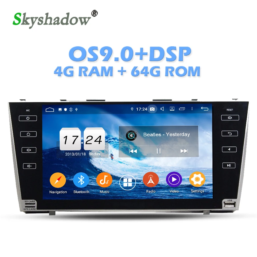 

IPS DSP Android 9.0 4GB RAM 64GB ROM Car DVD Player Wifi 4G Bluetooth RDS RADIO GPS Map For Toyota Camry 7 40 50 2006-2011