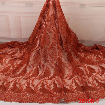 

Latest African Laces 2019 Tulle Lace Fabric Sequence Lace Fabric Embroidery Mesh Lace High Quality trimming For Sewing GD2810B-5