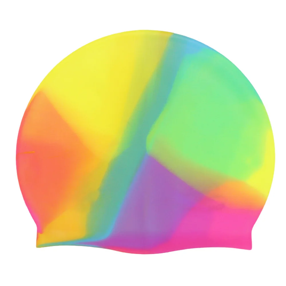 colorful -5 Эластичная шляпа для плавания ming cap спортивные аксессуары Головные уборы силиконовые 18 цветов для плавания на открытом воздухе - Цвет: colorful -5