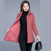 Autumn winter Warm thin quilted jacket Long-sleeved Jacket Parkas new middle age women cotton-padded tops mother Cotton coat 1