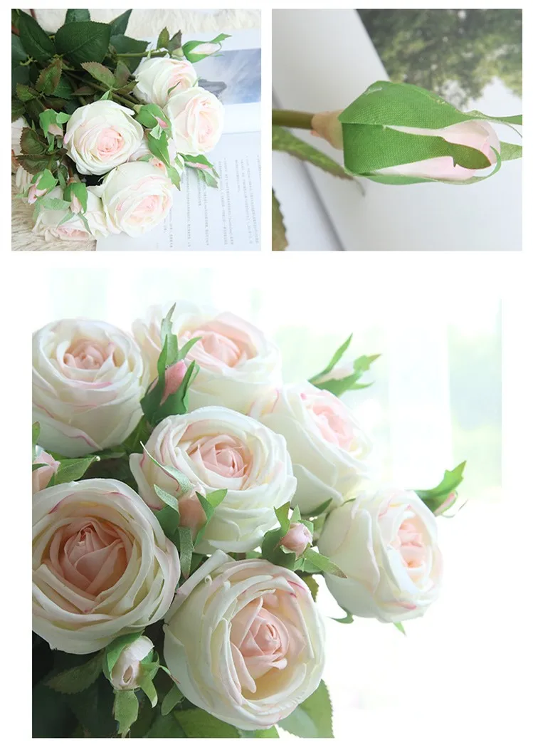 1 шт., 71 см, 2 вилки, искусственные цветы, настоящее прикосновение, латексная Роза, на ощупь, войлок, имитация для дома, свадьбы, Декоративный букет цветов