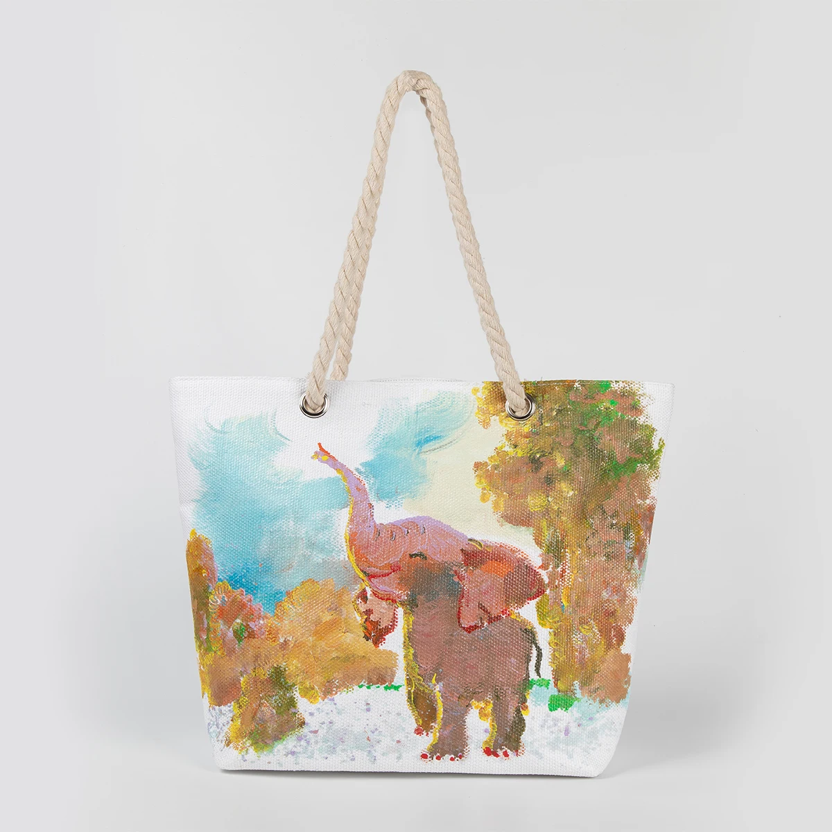 

100% artificial hand-painted fashion beach bag beach bag handbag green shopping convenience travel handbag