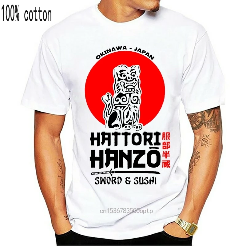 Hattori Hanzo Для мужчин крутая футболка с самураем мечи и суши Дизайнерская рисунком