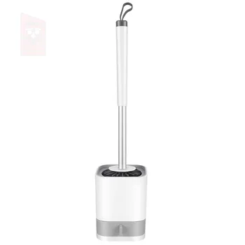 

Brief Silicone TPR Toilet Brush Soft Wall-mounted Toilet Brush Set Bathroom Quick Drain Cleaning Brush Tools With Storage Box