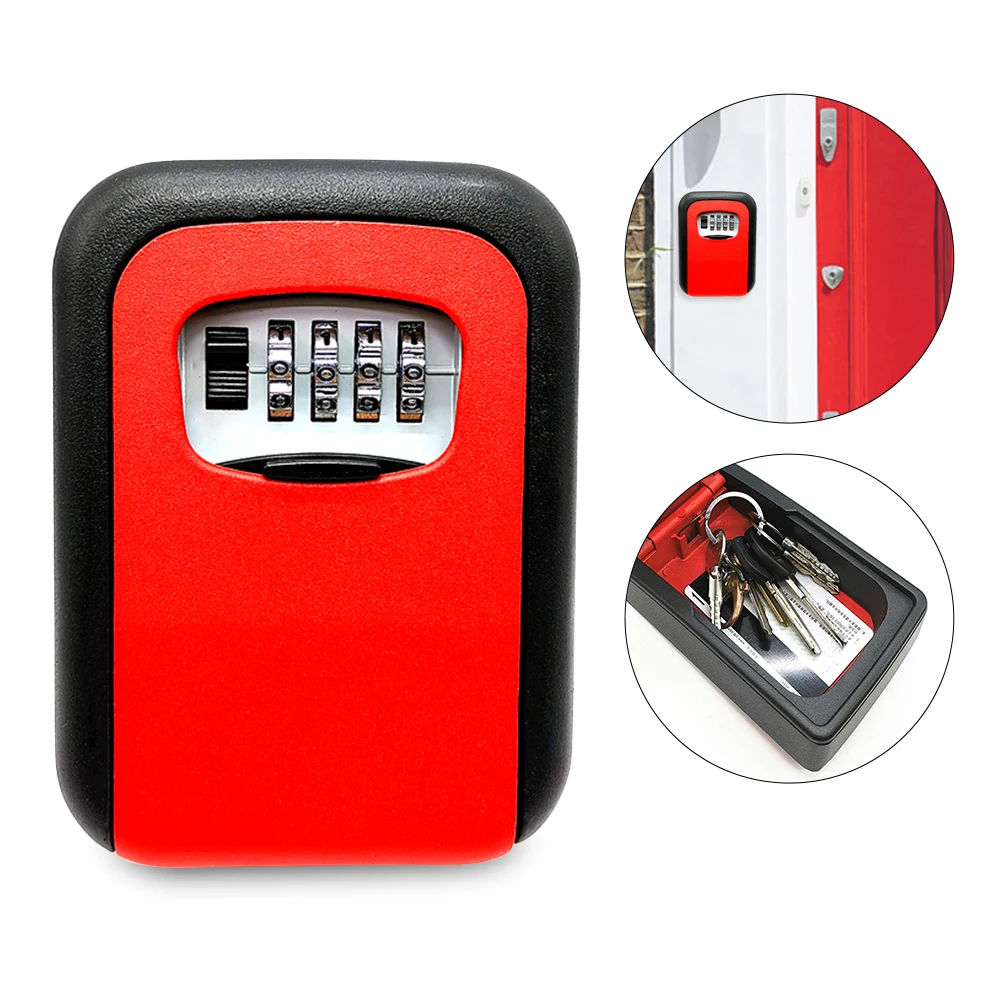 Настенный Сейф для хранения ключей 4-цифровой Комбинации ключа коробки замка Сейф ключ безопасности держатель керамический Горшочек "коробка фуэрте - Color: Red