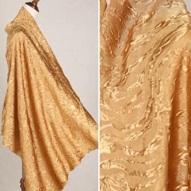 50*145 см золотисто-желтый ожоги светоотражающий креативный полиэстер ткань пальто патч текстиль diy ткань C854
