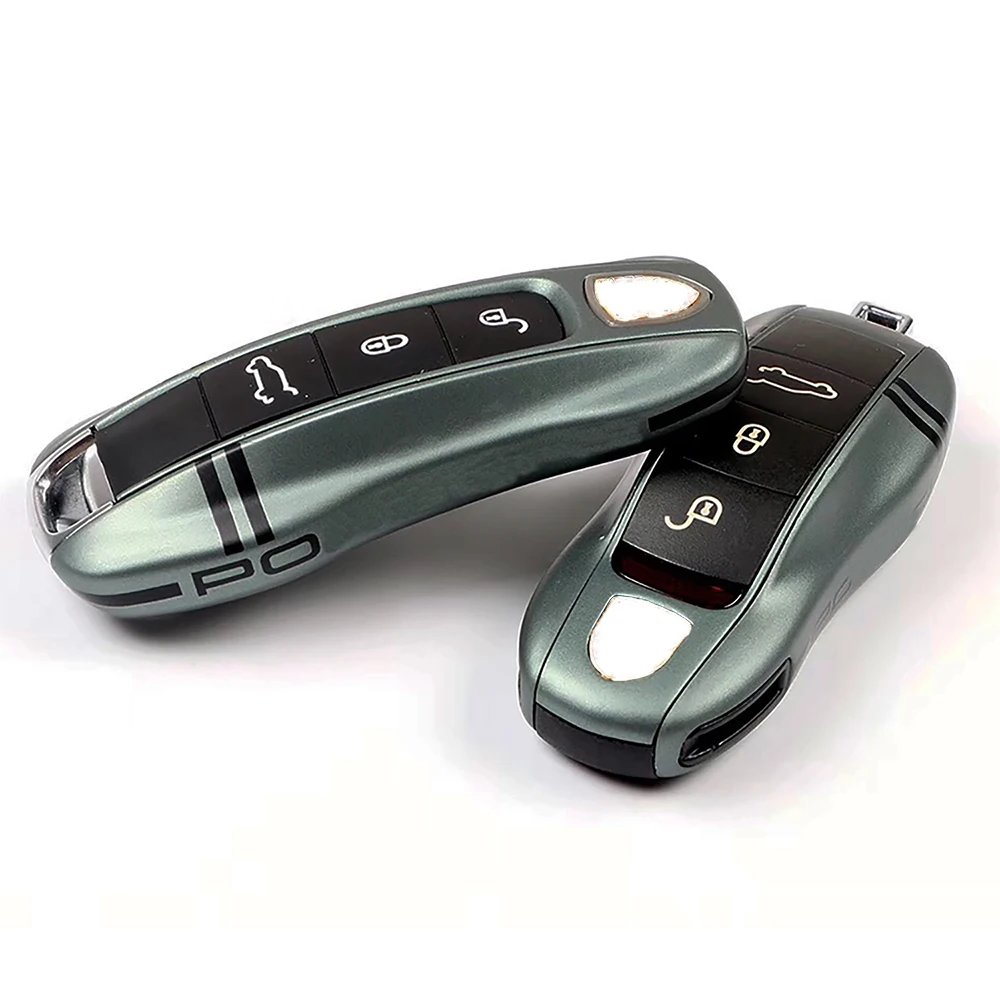 

Car Key Case Cover For IPhone11 identical midnight green For Porsche Cayenne Macan 911 Boxster Cayman Panamera Key Covers