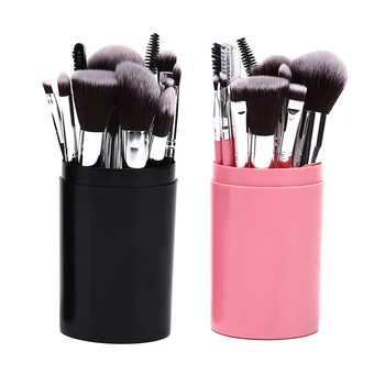 

12pcs/Set Cosmetic Foundation Eyeshadow Blusher Powder Blending Brush tools Makeup Brushes Set Kit With Case Handle