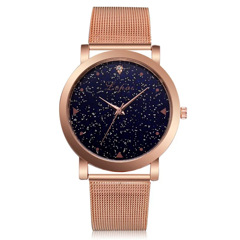 Rose Gold Lvpai лучший бренд класса люкс модные женские часы кварцевые часы из нержавеющей стали сетчатые часы звезда модные женские часы reloj mujer - Цвет: Rose Gold