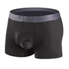Mens Boxers Underwear Sexy U Convex Big Penis Pocket Modal Seamless Men Boxershorts Breathable Mesh Scrotum Bag Male Underpants 2
