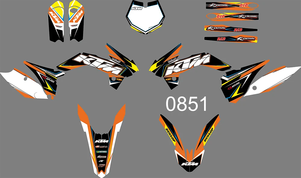 0851 новая командная графика с соответствующие фоны для KTM SX85 2013
