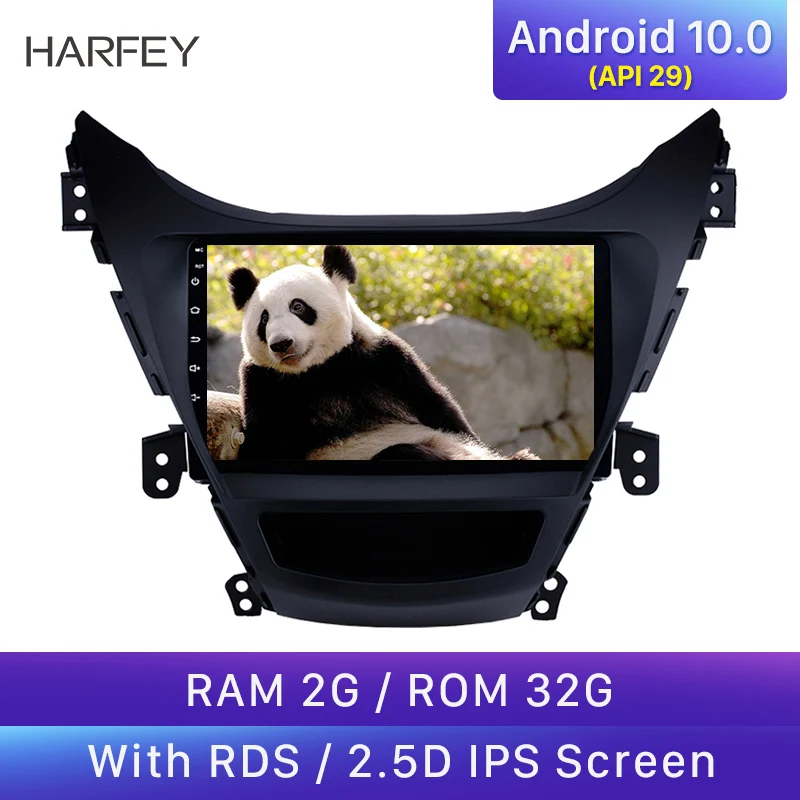 Harfey Car GPS Navigation Bluetooth 9&quot Android 10.0 for 2011 2012 2013 Hyundai Elantra TV tuner Remote Control Radio Stereo |