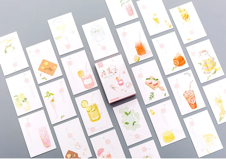 L40-цветочные фруктовые бумажные карты ЛОМО(1 упаковка = 28 штук