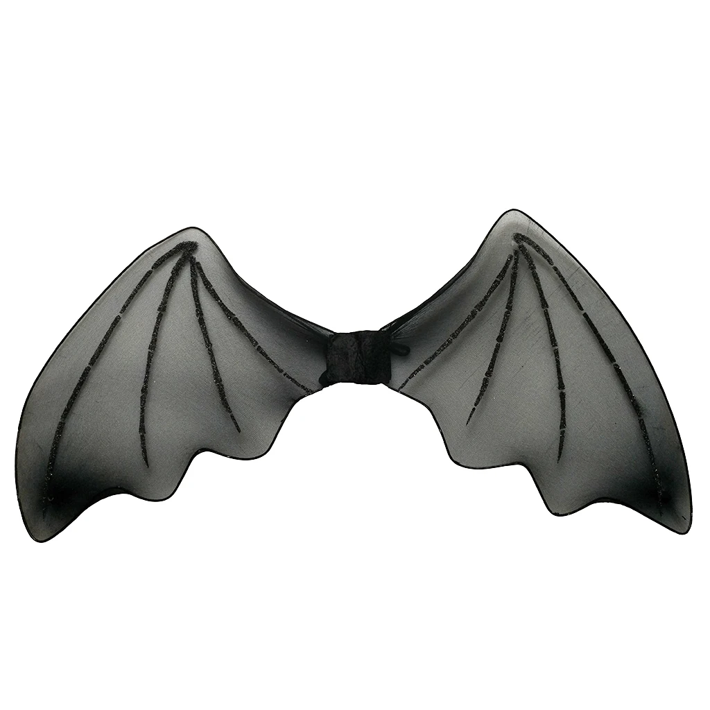 Children Glitter Black Bat Wings Halloween Angel Fancy Dress Accessory