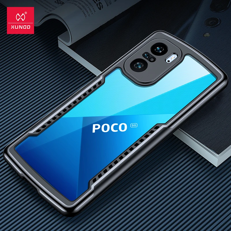 Por POCO F3 caso Xundd Airbag caso para Xiaomi teléfono móvil POCO F2 F3 Pro caso protectora a prueba de golpes a prueba funda transparente para teléfono móvil