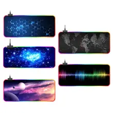 RGB Gaming Mouse Pad Non-Slip Large Cool Gaming Mouse Mat with 14 Types Light