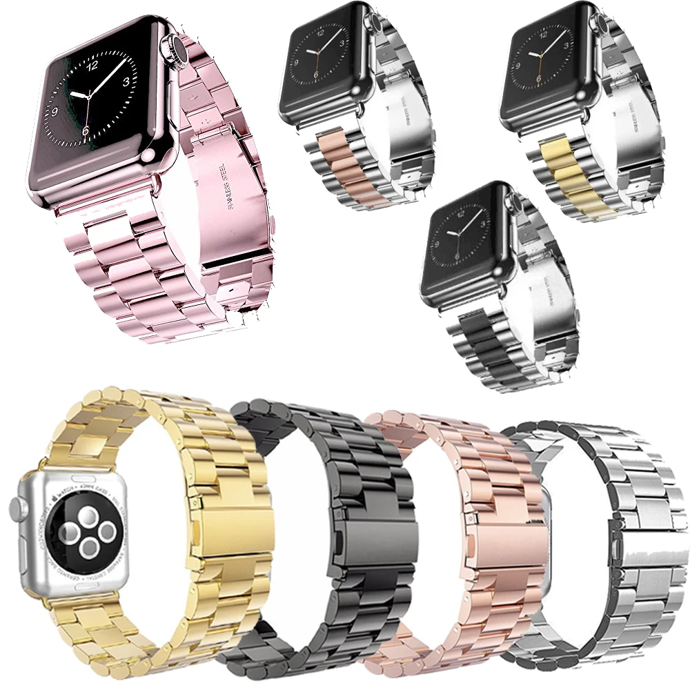 

Luxury Stainless Steel Metal Strap for Apple Watch Band 5 4 3 2 1 42 40 38 44mm Bracelet Wrist Watchbands for iWatch Accessories