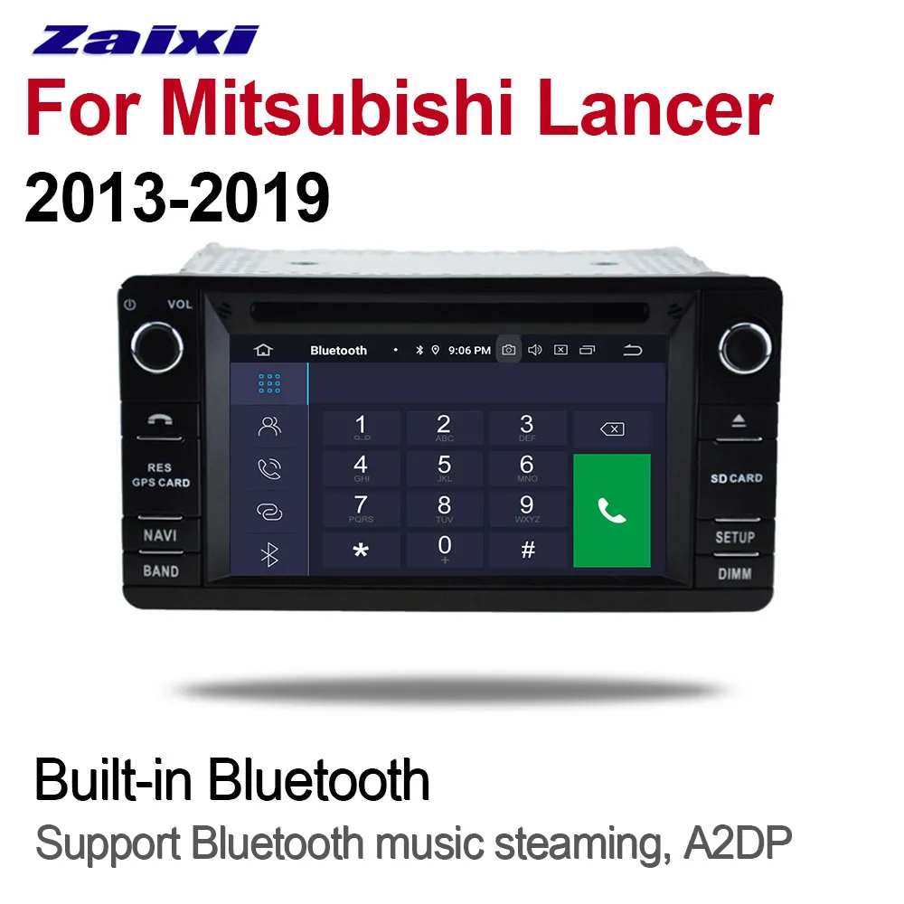 Excellent ZaiXi 7 Android Car Multimedia player 2 Din WIFI GPS Navigation Autoradio For Mitsubishi Lancer 2013~2019 touch screen Bluetooth 1