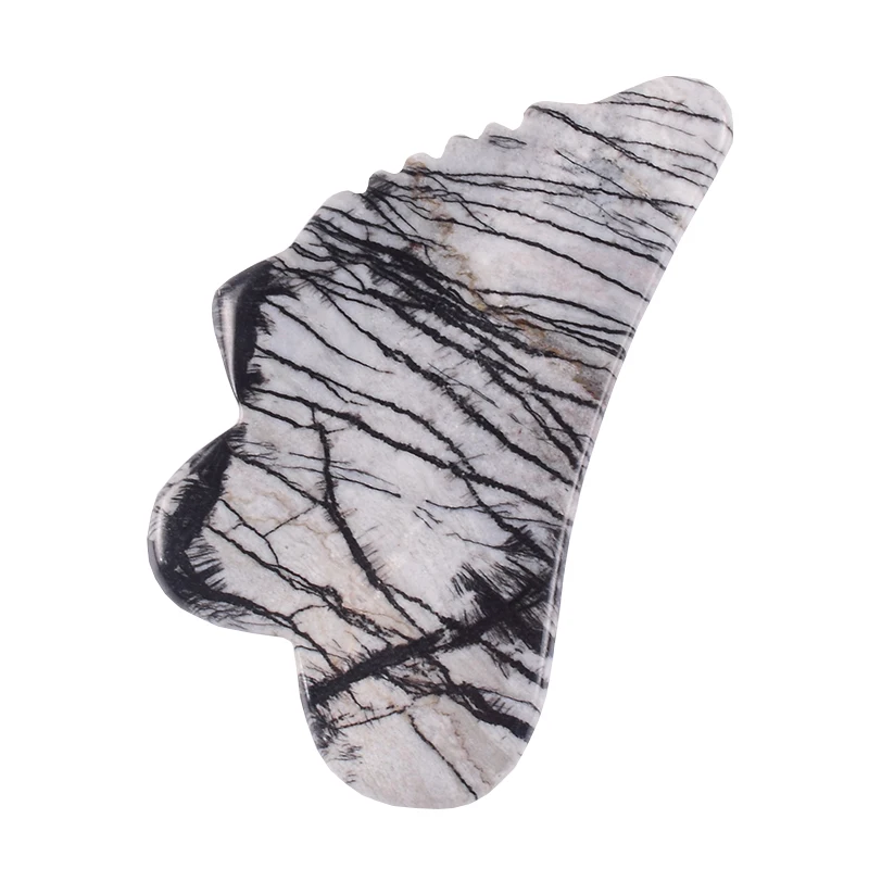 

Sawtooth Gua Sha Tool Natural Picasso Jasper Face Care Massager Stone Jade Quartz SPA Scraping Healing Beauty Health Body Tool