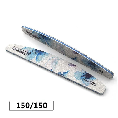 150-100pcs 100 шт./лот серого цвета для девочек с цветочным рисунком, Пилочки для ногтей двусторонняя пилочкой для ногтей акрил гель 100 180 150 240 320 Грит выносливость файлов и Полировщики для ногтей, HJ57676 - Цвет: 150-100pcs