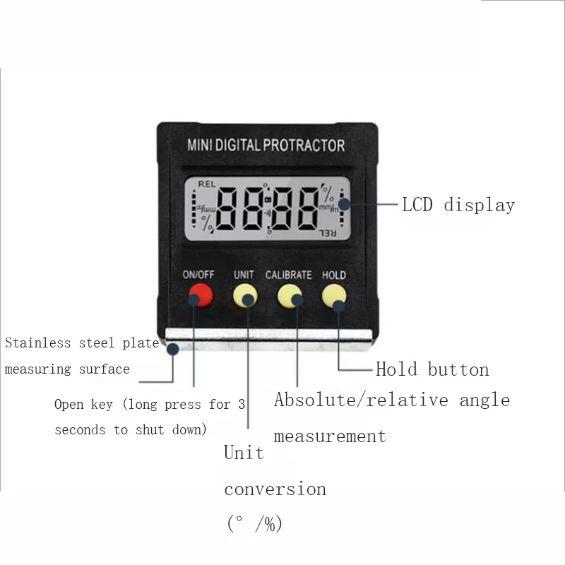 Мини-угломер 360 ° электронный цифровой дисплей Угловой Магнитный базовый измеритель наклона электронный измеритель уровня транспортир измерительный инструмент