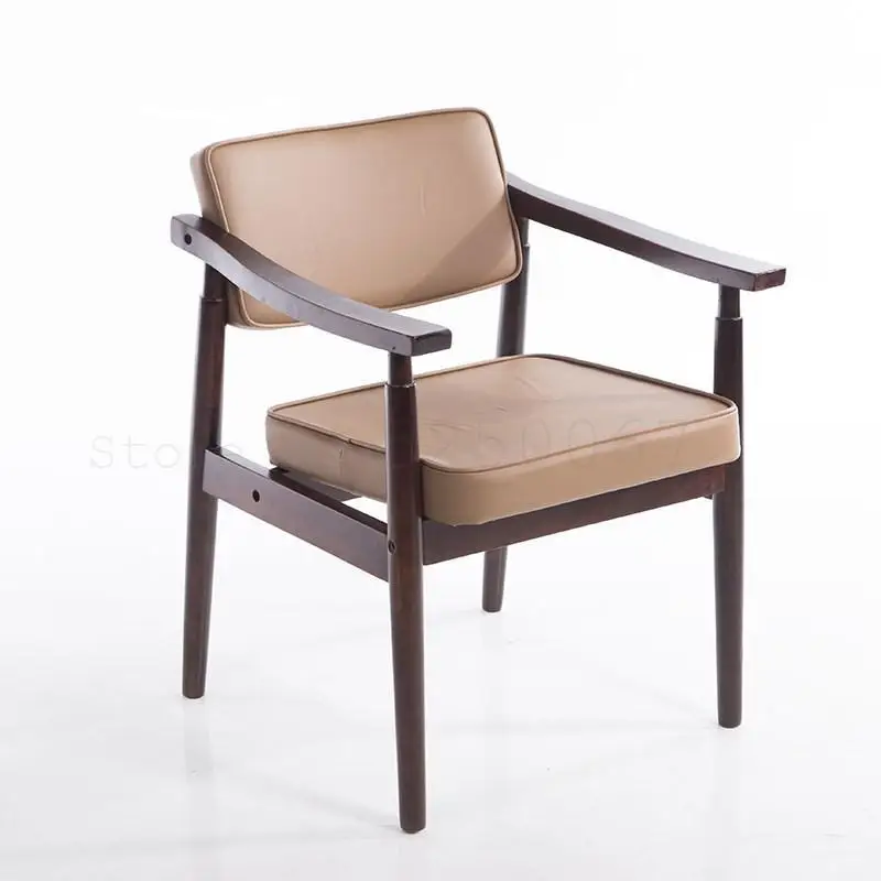 Airsnordinic обеденное кресло из цельного дерева домашний стол стул простой креативный спинка Кафе Ретро исследование переговоров yz - Цвет: Model  11
