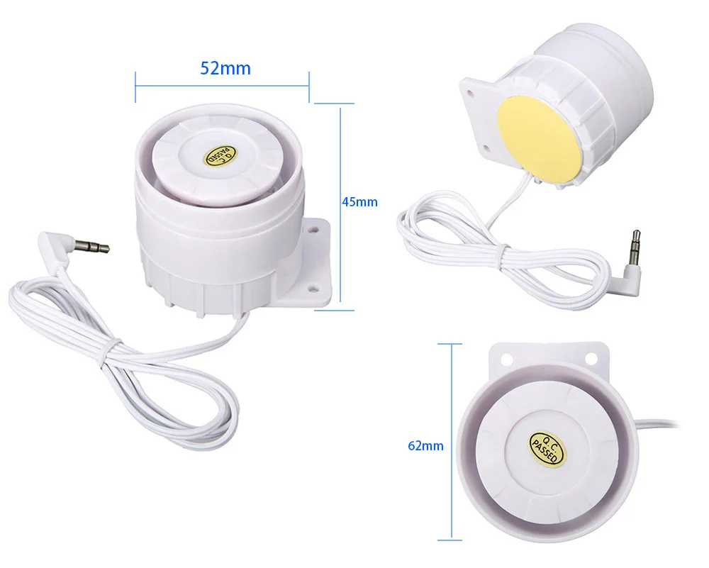 Gautone com fio sirene alto-falante 3.5mm jack para sem fio gsm sistema de alarme segurança em casa pg103 pg107 pg105 pg106