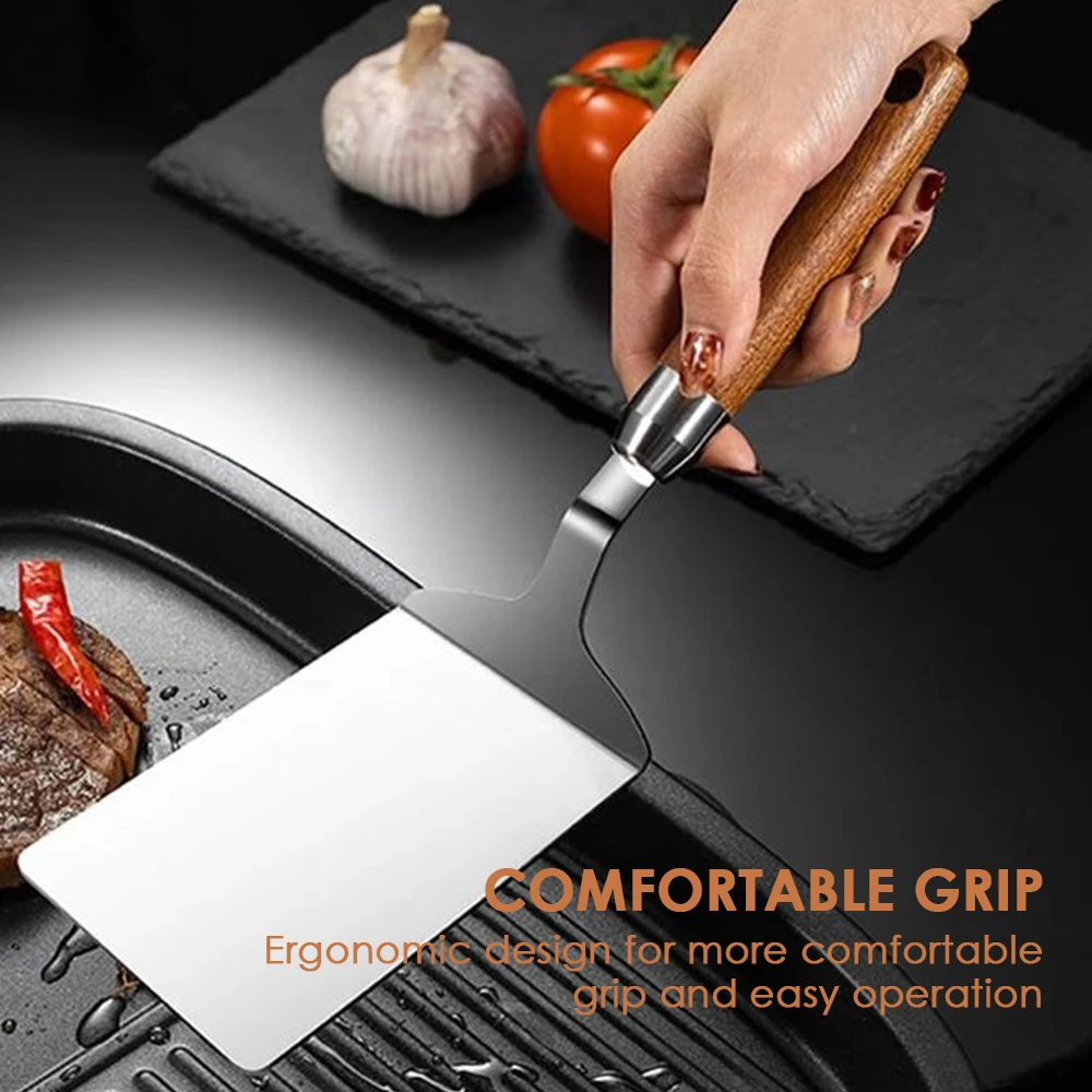 Espátula de acero inoxidable para carne, utensilio de cocina con mango de para tortitas, barbacoa, Pizza, Carne frita|Elevadores para aves| -