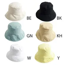 Японский свежий стиль, женская панама для девочек, одноцветная Защита от солнца с широкими полями, Студенческая летняя упаковочная шляпа рыбака, 6 цветов