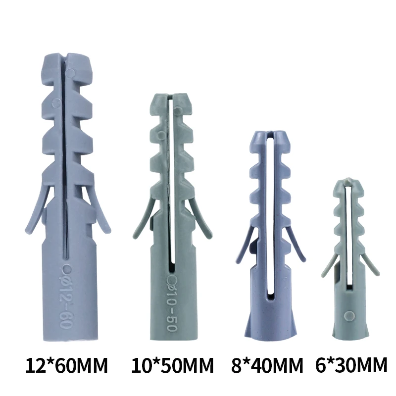 20 sets of shark head plastic expansion screws gray expansion tube wall plug fish-shaped plug tube M6M8M10M12 rubber p