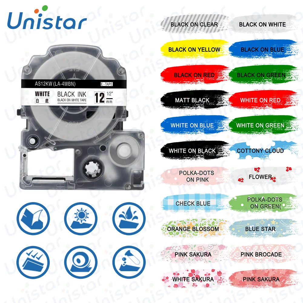 Юнистар многоцветный SS12KW LC 4WBN9 Epson совместимый/KingJim кассеты ярлыка SS9KW SS18KW SC12YW SC12RW