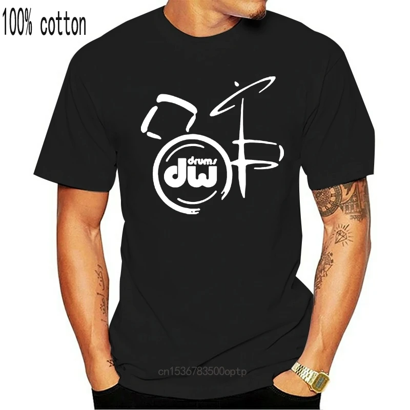 New DW Drum Music Instrument Logo Men Black T Shirt Size S-3XL Cotton Loose Short Sleeve Mens T-Shirts Round Neck Clothes |
