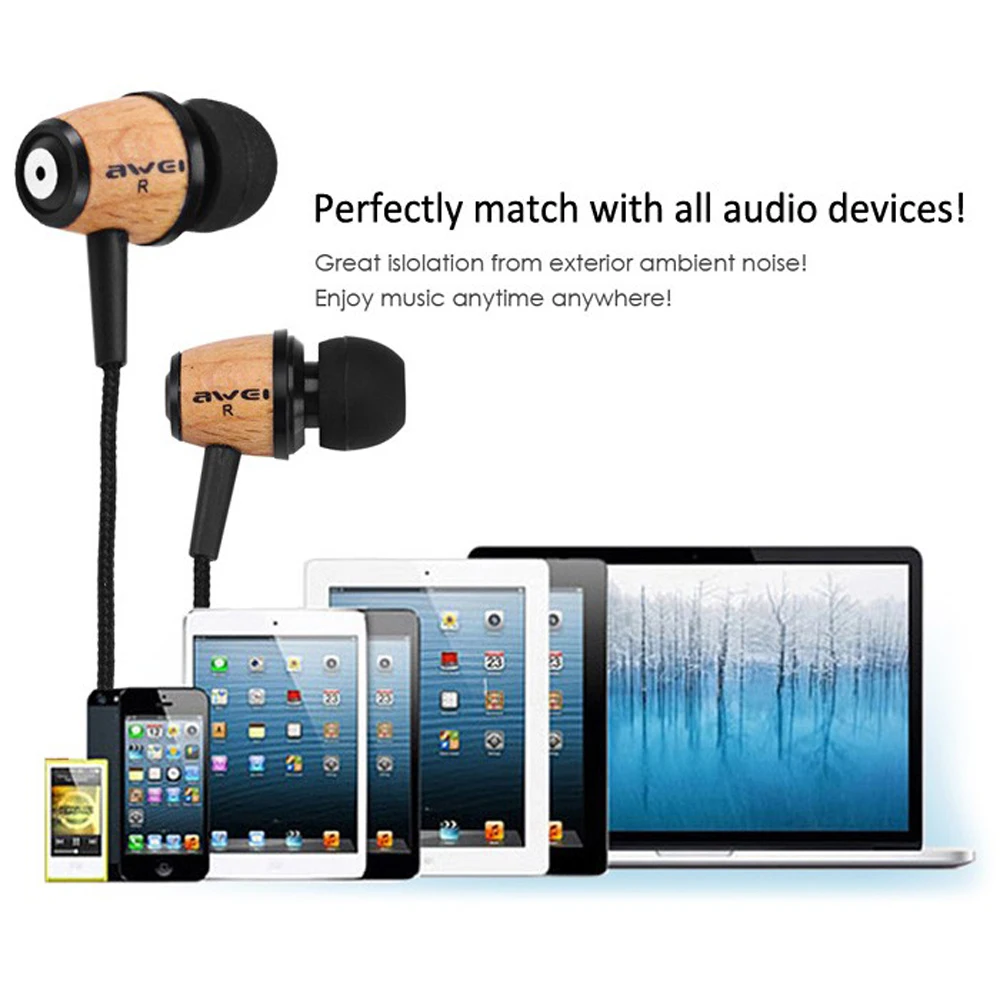 Awei наушник наушники проводные для телефона вкладыши ear компьютера пк бега