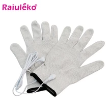 Дышащий волоконный электротерапевтический электрод для массажера перчатки с кабелем электродные машины электродные перчатки для TENS Mechines