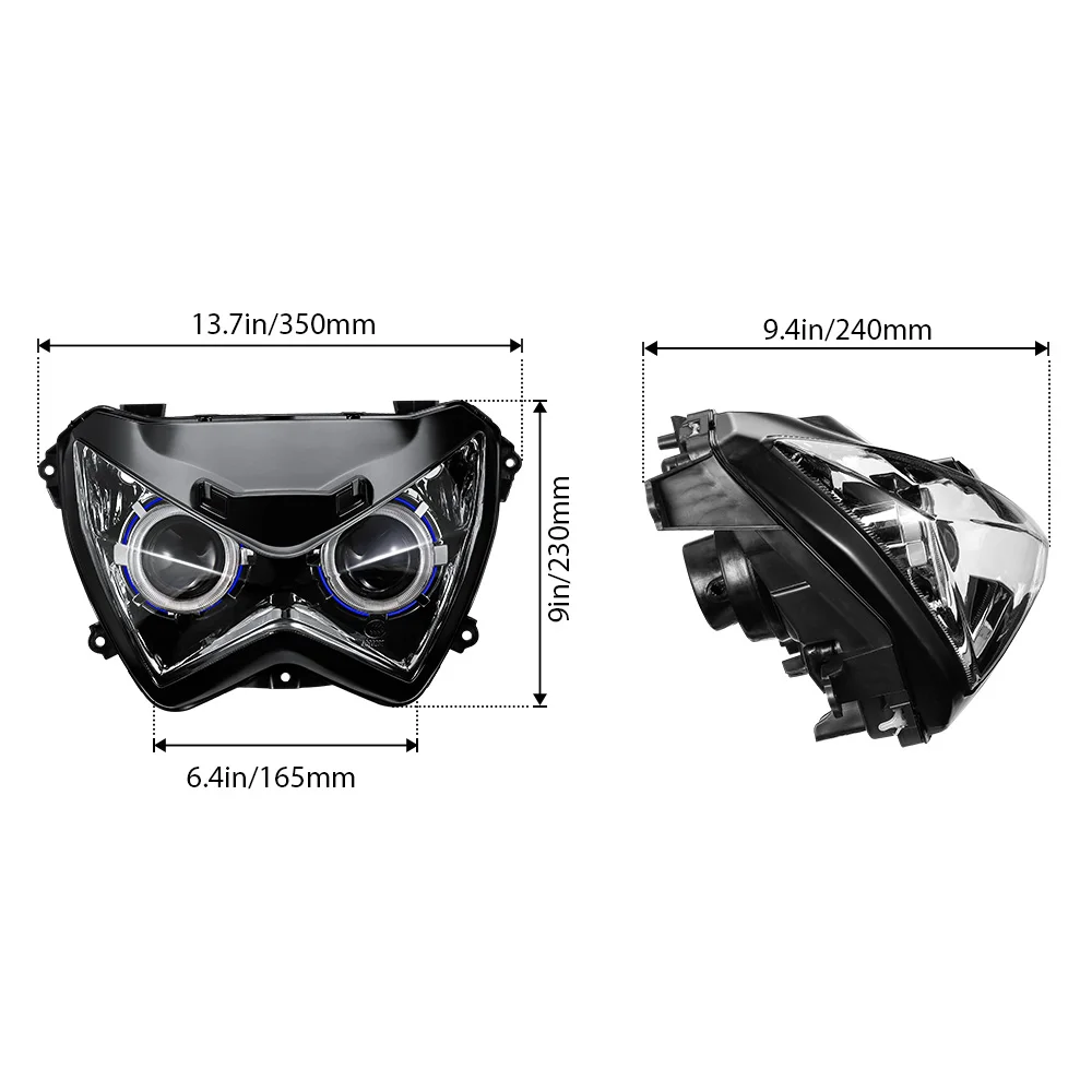 KEMIMOTO для Kawasaki Z250 Z800 Halo Eye HID проектор на заказ фара в сборе Z 800 Z 250 2013 аксессуары